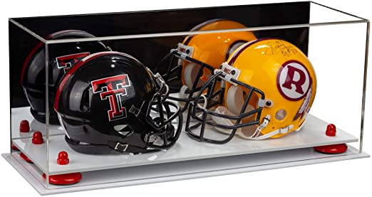 2 Mini Helmet or Mini Football with Mini Helmet Display Case - Mirror (B46/V46/A019)