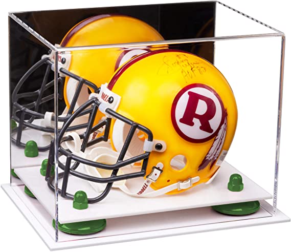 Mini/Miniature Football Helmet (not Full Size) Display Case - Mirror no Wall Mounts (A003/V45)