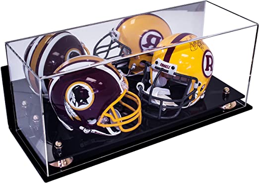 2 Mini Helmet or Mini Football with Mini Helmet Display Case - Mirror  Wall Mounts (B46/V46/A019)