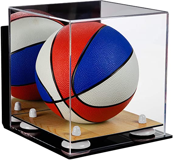 Acrylic Mini - Miniature (not Full Size) Basketball Display Case Mirror Wall Mounts (A015/B03)