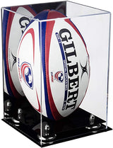 Acrylic Rugby Ball Display Case Vertical - Mirror No Wall Mount (A060/B42)