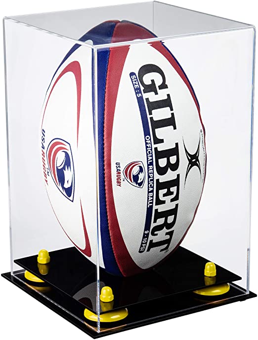 Acrylic Rugby Ball Display Case Vertical - Clear (A060/B42)