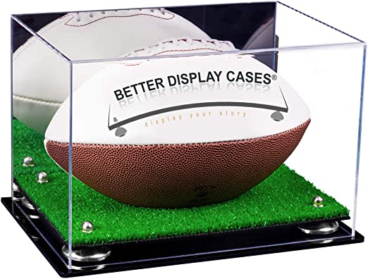 Full-Size Football Display Case Horizontal - Mirror No Wall Mount (B41/A004)