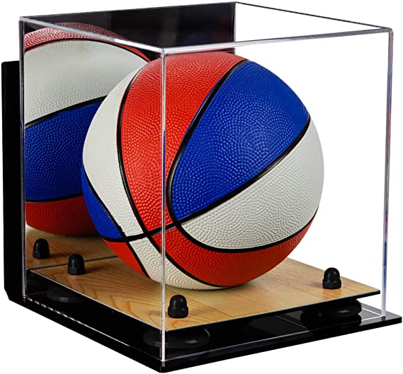 Acrylic Mini - Miniature (not Full Size) Basketball Display Case Mirror Wall Mount (A015/B03)