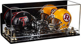 2 Mini Helmet or Mini Football with Mini Helmet Display Case - Mirror  Wall Mounts (B46/V46/A019)