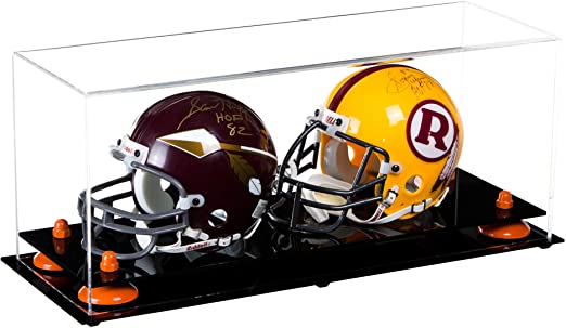 2 Mini Helmet or Mini Football with Mini Helmet Display Case - Clear (V46/A019)