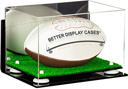 Full Size Football Display Case Horizontal - Mirror Wall Mounts (B41/A004)