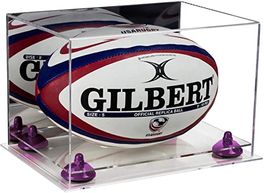 Acrylic Rugby Ball Display Case - Mirror No Wall Mount (B41/A004)