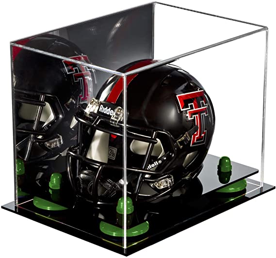 Mini/Miniature Football Helmet (not Full Size) Display Case - Mirror no Wall Mounts (A003/V45)