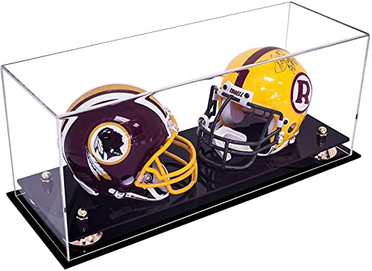 2 Mini Helmet or Mini Football with Mini Helmet Display Case - Clear (V46/A019)