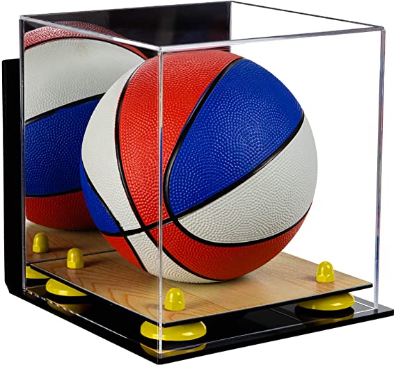 Acrylic Mini - Miniature (not Full Size) Basketball Display Case Mirror Wall Mount (A015/B03)