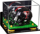 Mini/Miniature Football Helmet (not Full Size) Display Case - Mirror no Wall Mounts (A003/V45)