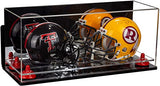 2 Mini Helmet or Mini Football with Mini Helmet Display Case - Mirror  Wall Mounts (B46/V46/A019)