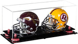 2 Mini Helmet or Mini Football with Mini Helmet Display Case - Clear (V46/A019)