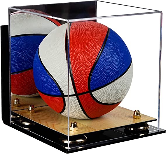Acrylic Mini - Miniature (not Full Size) Basketball Display Case Mirror Wall Mount (A015/B03)