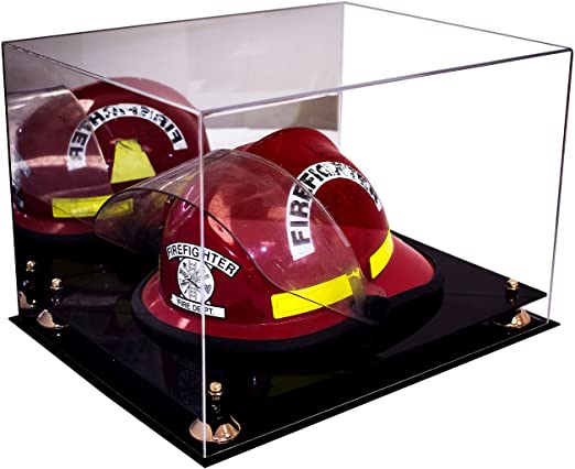 Fireman's Helmet Display Case - Mirror No Wall Mounts (A014/V60)