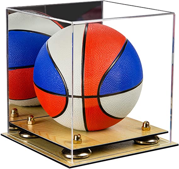 Acrylic Mini - Miniature (not Full Size) Basketball Display Case Mirror no Wall Mounts (A015/B03)