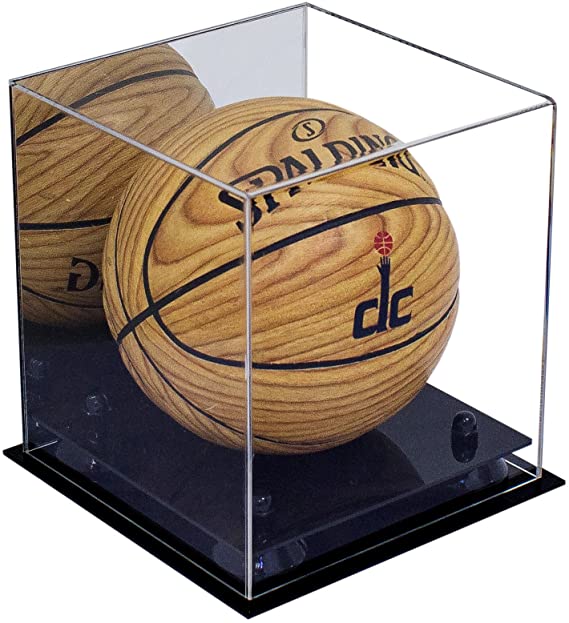 Mini Basketball Display Cases Clear, Mirror & Bases Better Display