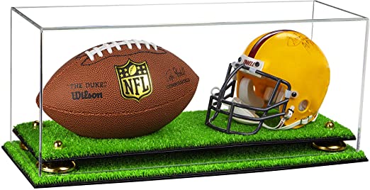 2 Mini Helmet or Mini Football with Mini Helmet Display Case - Clear (V46/A019)