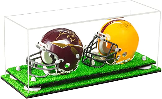 2 Mini Helmet or Mini Football with Mini Helmet Display Case - Clear (V46/A019)