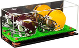 2 Mini Helmet or Mini Football with Mini Helmet Display Case - Mirror  Wall Mounts (B46/V46/A019)