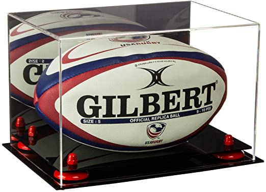 Acrylic Rugby Ball Display Case - Mirror No Wall Mount (B41/A004)