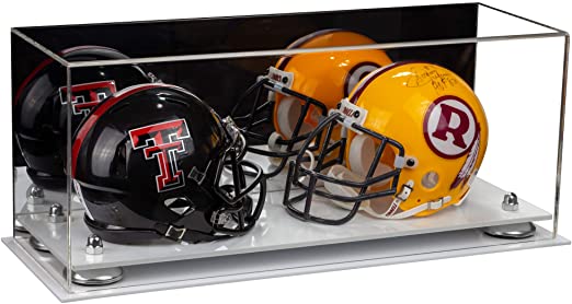 2 Mini Helmet or Mini Football with Mini Helmet Display Case - Mirror (B46/V46/A019)