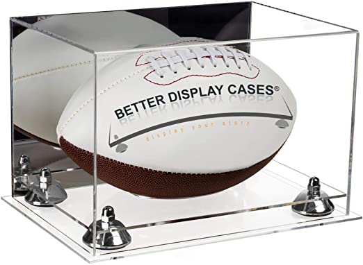 Full-Size Football Display Case Horizontal - Mirror No Wall Mount (B41/A004)