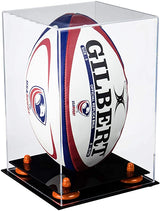 Acrylic Rugby Ball Display Case Vertical - Clear (A060/B42)