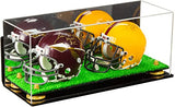 2 Mini Helmet or Mini Football with Mini Helmet Display Case - Mirror  Wall Mounts (B46/V46/A019)