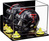 Mini/Miniature Football Helmet (not Full Size) Display Case - Mirror no Wall Mounts (A003/V45)