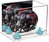 Mini/Miniature Football Helmet (not Full Size) Display Case - Mirror no Wall Mounts (A003/V45)