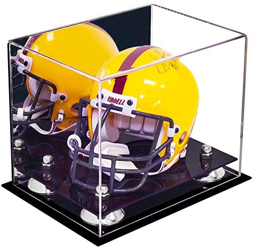 Mini/Miniature Football Helmet (not Full Size) Display Case - Mirror no Wall Mounts (A003/V45)