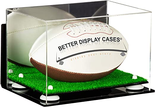 Full-Size Football Display Case Horizontal - Mirror No Wall Mount (B41/A004)