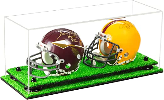 2 Mini Helmet or Mini Football with Mini Helmet Display Case - Clear (V46/A019)