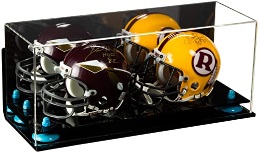 2 Mini Helmet or Mini Football with Mini Helmet Display Case - Mirror  Wall Mounts (B46/V46/A019)