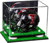 Mini/Miniature Football Helmet (not Full Size) Display Case - Mirror no Wall Mounts (A003/V45)