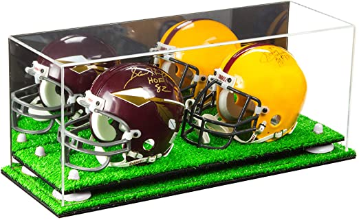 2 Mini Helmet or Mini Football with Mini Helmet Display Case - Mirror (B46/V46/A019)