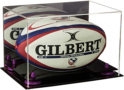 Acrylic Rugby Ball Display Case - Mirror No Wall Mount (B41/A004)