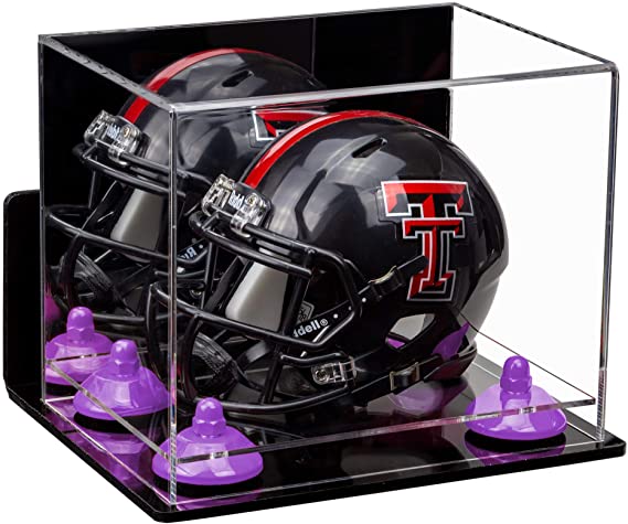 Mini/Miniature Football Helmet (not Full Size) Display Case - Mirror Wall Mounts (A003/V45)