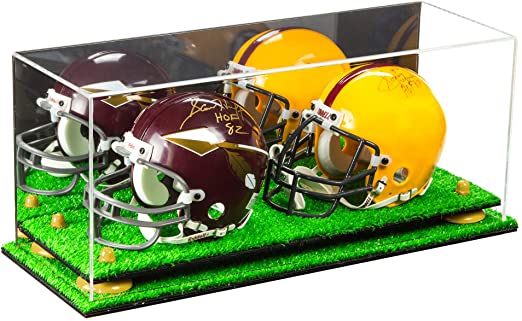 2 Mini Helmet or Mini Football with Mini Helmet Display Case - Mirror (B46/V46/A019)