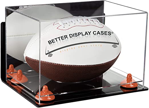 Full Size Football Display Case Horizontal - Mirror Wall Mounts (B41/A004)