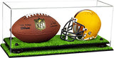 2 Mini Helmet or Mini Football with Mini Helmet Display Case - Clear (V46/A019)