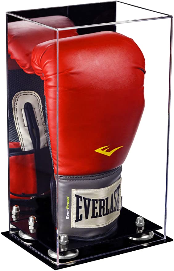 Full Size Boxing Glove Vertical Display Case with Mirror Back