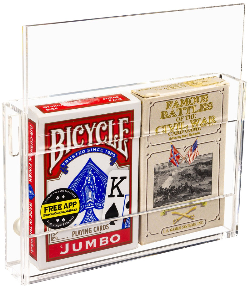 Acrylic Wall-Mounted Easy Access Double Card Deck Case (A100)