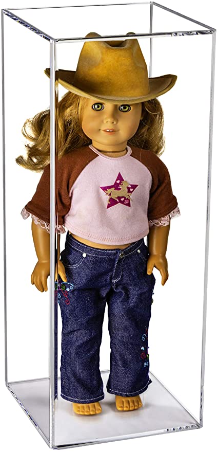 Clear table top doll display case