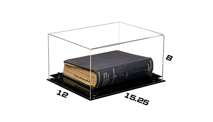 Book Display Case with Risers 15.25 X 12 X 8 - Mirror (A026/V12)