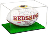 Full Size Football or Rugby Ball Display Case with Turf Base
