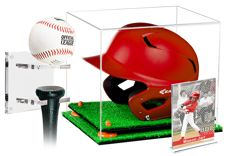 Little League Baseball Display Gift Set – Bats, Helmets, Card Display.