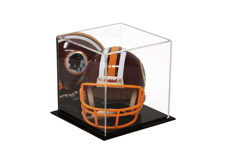 Mirrored Black Base Helmet Display Case